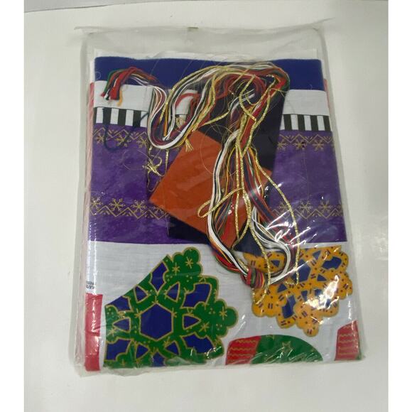 Vintage Sunset Jolly Snowman Christmas Stocking Kit Dimensions Craft New - Picture 6 of 6